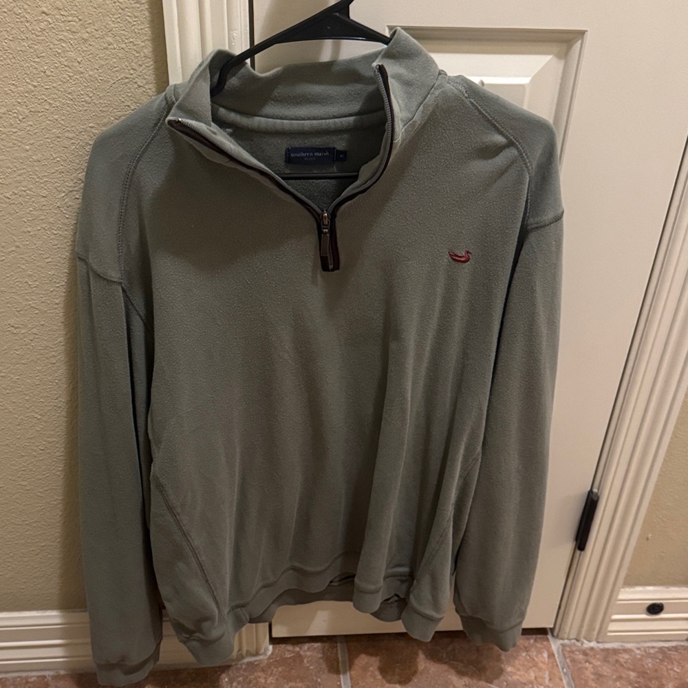 Southern Marsh Green Zip-Up Sweater